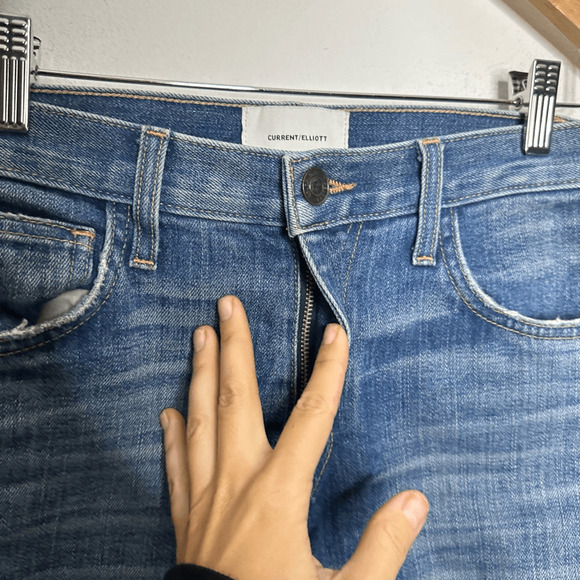 CURRENT/ELLLIOTT Vintage Crop Slim Straight Leg Jean Ultimate Love womens 25 - Picture 4 of 7